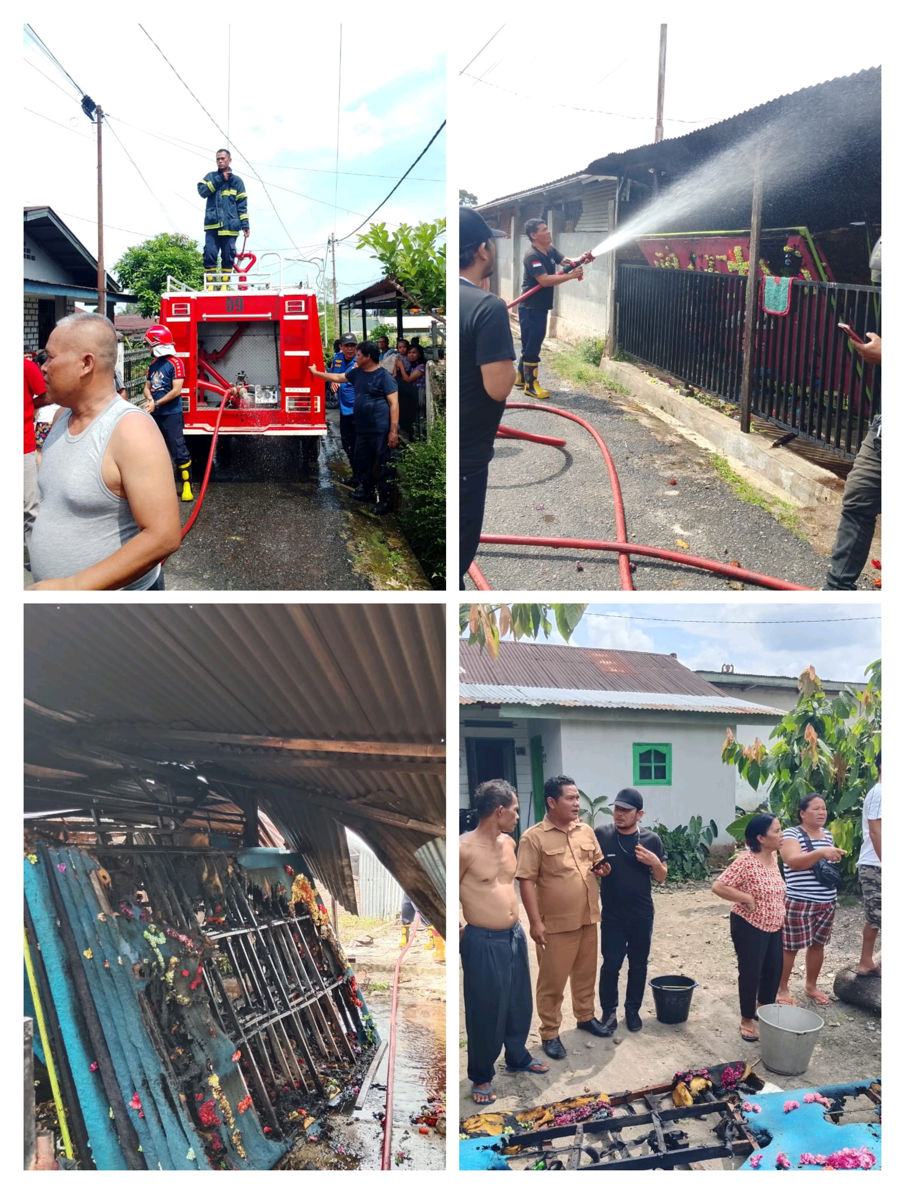 Kebakaran Usaha Papan Bunga Di Jalan Farel Pasaribu