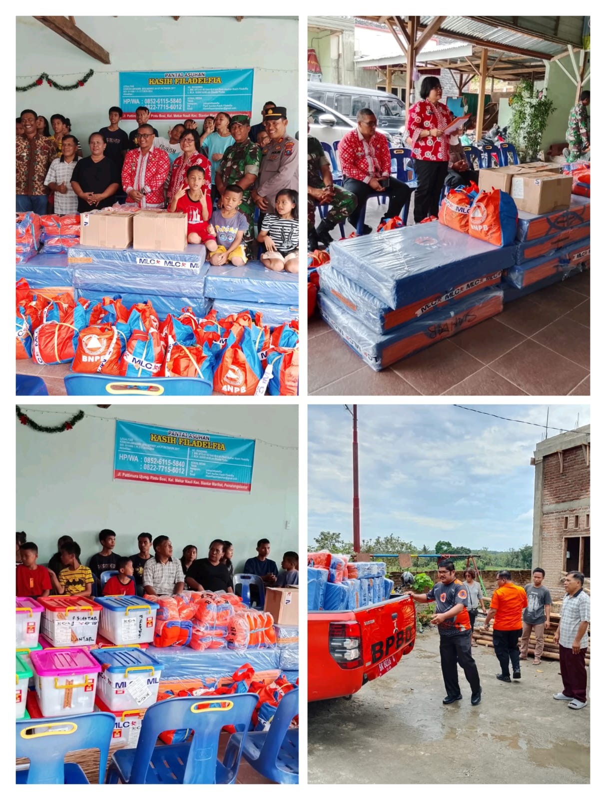 Penyerahan bantuan kepada panti asuhan kasih filadelfia korban bencana angin puting beliung